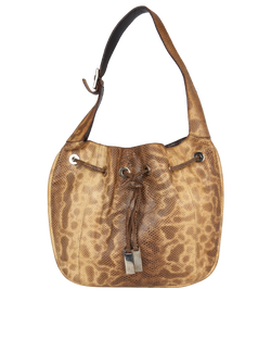 Hobo Shoulder Bag, Python, Brown, 2296, 2*